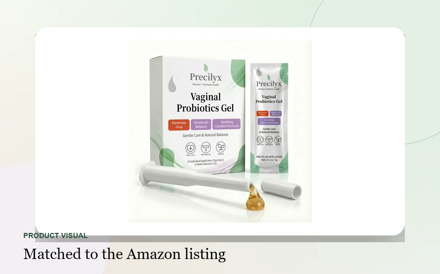 Precilyx packaging and applicator visual matched to the Amazon listing